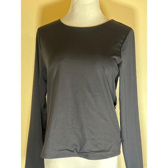 Women's Black Old Navy Long Sleeve Modern Crew Top Size Large - NWT - Picture 3 of 7